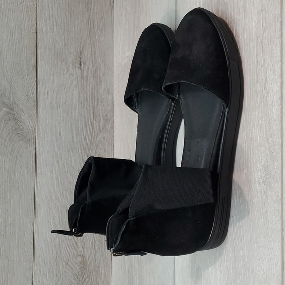 Eileen Fisher Women Powell  Back Zip Suede Platform Clogs Sandals shoes 9.5 - Picture 3 of 11